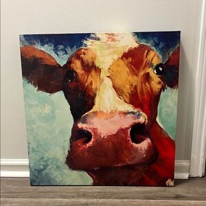 Colorful Cow Canvas Art